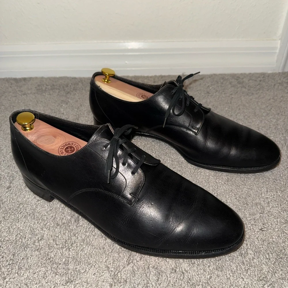 Classic Black Leather Derby Mens Brooks England Leather Blake Stitch